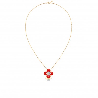 LOUIS VUITTON VIVIENNE 18K GOLD DIAMOND NECKLACE Q93801